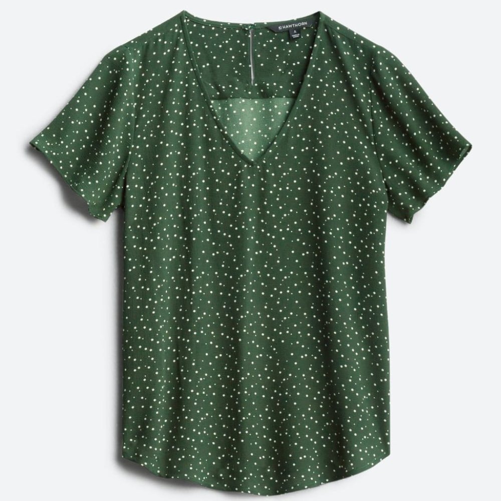 41 HAWTHORN Zari V-Neck Flutter Sleeve Blouse
